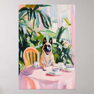 Retro Belgian Malinois Poster, Belgian Malinois Poster