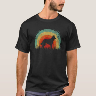 Retro Belgian Malinois Vintage Rainbow Dog Men Wom T-Shirt