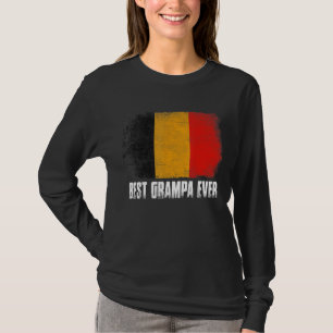 Retro Belgium Flag Best Grampa Ever Father's Day T-Shirt