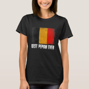 Retro Belgium Flag Best Pepaw Ever Father's Day T-Shirt