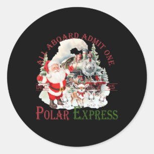 Retro Believe Train North Pole Polar Express All A Classic Round Sticker