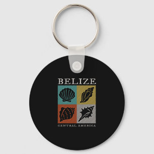 Retro Belize Souvenir Vintage Sea Shell Mens Women Key Ring