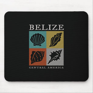 Retro Belize Souvenir Vintage Sea Shell Mens Women Mouse Mat