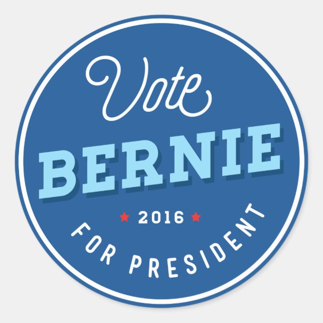 Retro Bernie Classic Round Sticker (Front)