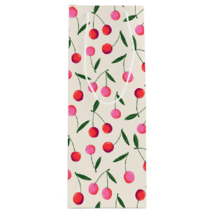 Retro Berry Cherry Pink and Red Birthday Gift Bag