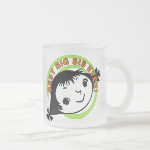 Retro Best Big Sis Ever Frosted Glass Coffee Mug