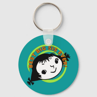 Retro Best Big Sis Ever Key Ring