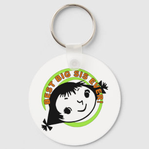 Retro Best Big Sis Ever Key Ring