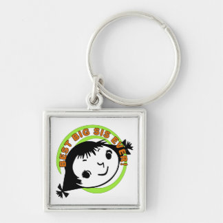 Retro Best Big Sis Ever Key Ring