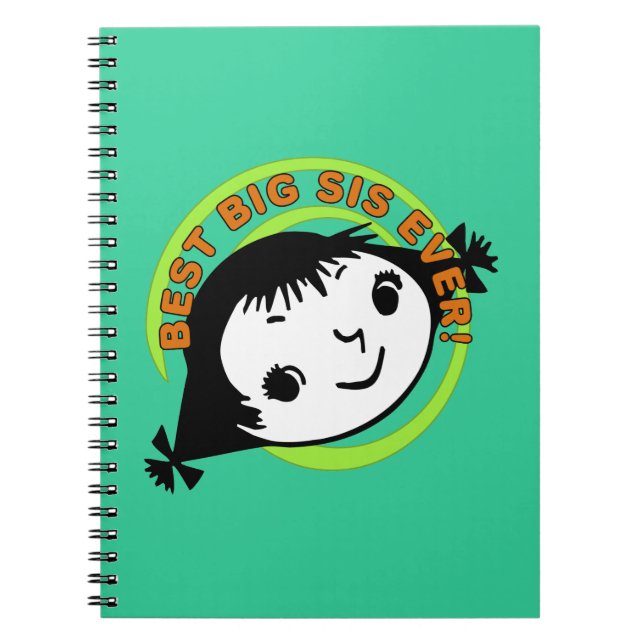 Retro Best Big Sis Ever Notebook (Front)