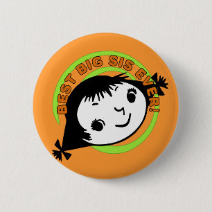 Retro Best Big Sister Ever 6 Cm Round Badge