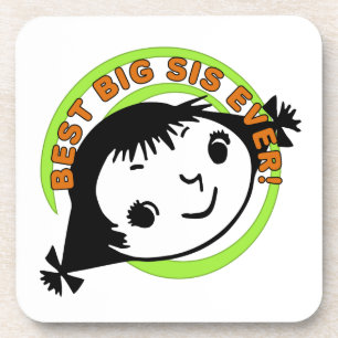 Retro Best Big Sister Ever Coaster