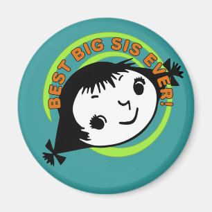 Retro Best Big Sister Ever Magnet