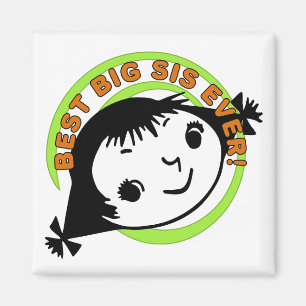 Retro Best Big Sister Ever Magnet