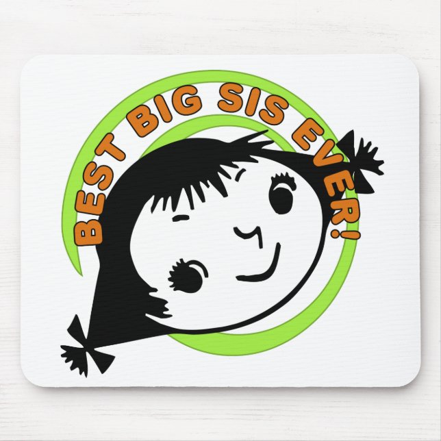 Retro Best Big Sister Ever Mouse Mat (Front)