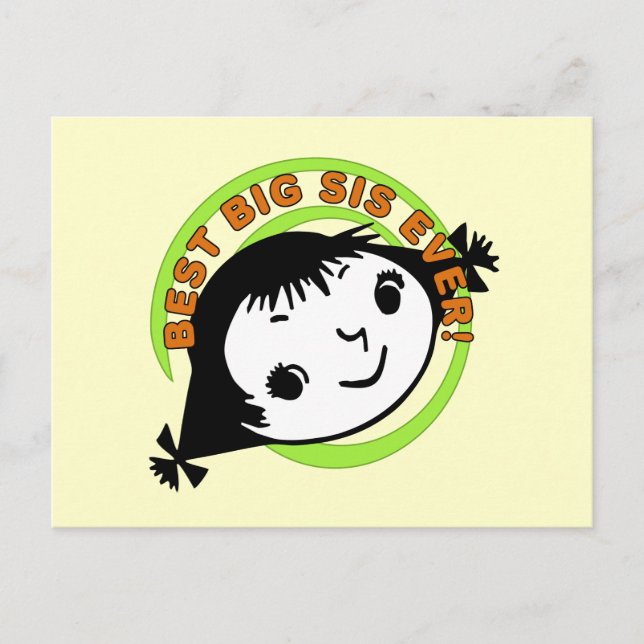 Retro Best Big Sister Ever Postcard (Front)