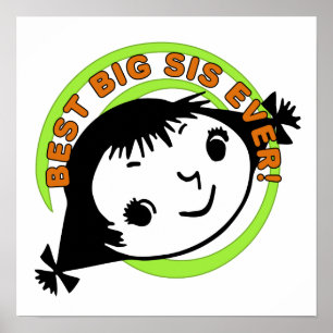 Retro Best Big Sister Ever Poster