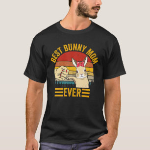Retro Best Bunny Mom Happy Easter Day Vintage T-Shirt