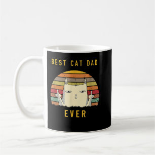 Retro Best Cat Dad Ever Cat Lover Funny Cat Daddy Coffee Mug