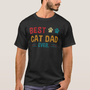 Retro Best Cat Dad Ever Cat Vintage Cat Dad T-Shirt