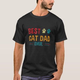Retro Best Cat Dad Ever Cat Vintage Cat Dad T-Shirt