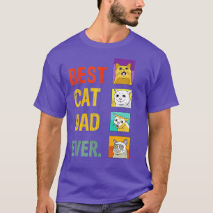 Retro Best Cat Dad Ever Funny Meow cat Kitty Cat D T-Shirt