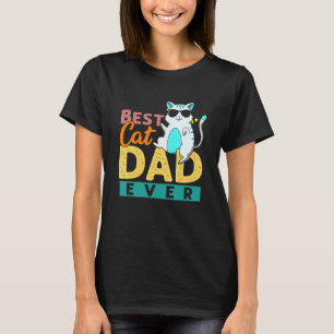 Retro Best Cat Dad Ever Kitty Daddy Man Pet Owner T-Shirt