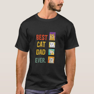 Retro Best Cat Dad Ever  Meow Cat Kitty Cat Daddy T-Shirt