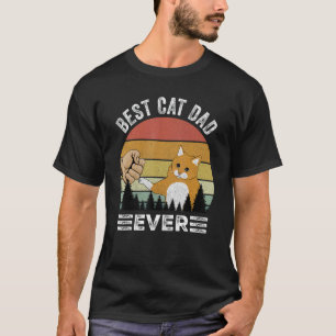 Retro Best Cat Dad Ever Shirt Gifts Funny Cat Dadd