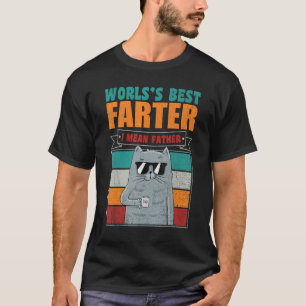 Retro Best Cat Dad Worlds Best Farter I Mean Fathe T-Shirt