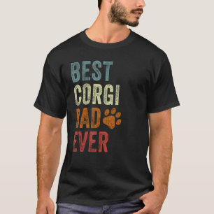 Retro Best Corgi Dad Ever Corgi Papa Father's Day T-Shirt
