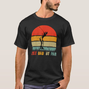 Retro Best Dad By Par  Golf Player Papa T-Shirt