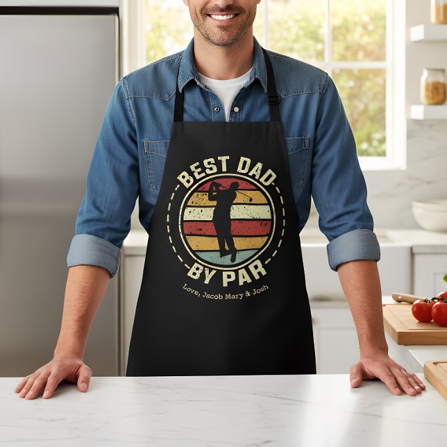 Retro Best Dad by Par Names Men's Apron (Creator Uploaded)
