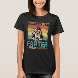 Retro Best Dad Ever Cool Shih Tzu Dog Pet Lover T-Shirt