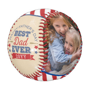 Retro Best DAD Ever Happy Father's Day Photo Baseball