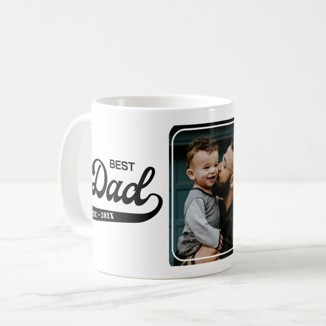 Retro Best Dad Ever Photo Coffee Mug (Front Left)