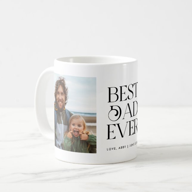 Retro Best Dad Ever Photo Coffee Mug (Front Left)