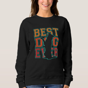 Retro Best Dog Ever Border Collie Theme Design Sweatshirt
