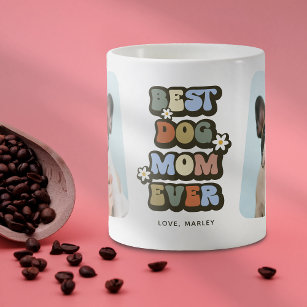 Retro Best Dog Mum 2 Photo Coffee Mug