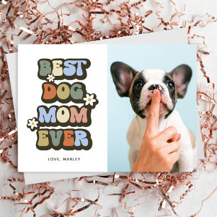 Retro Best Dog Mum Birthday Mothers Day Card