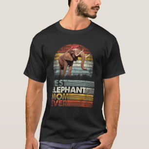 Retro Best Elephant Mum Ever  Animals Lover T-Shirt