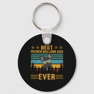 Retro Best French Bulldog Dad Ever Dog Father's Da Key Ring