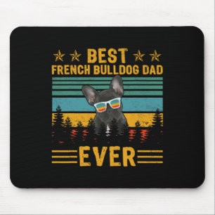 Retro Best French Bulldog Dad Ever Dog Father's Da Mouse Mat
