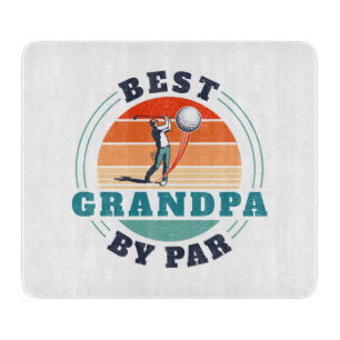 Retro Best Grandpa By Par Custom Fathers Day Cutting Board