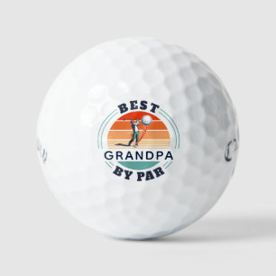 Retro Best Grandpa By Par Custom Fathers Day Golf Balls