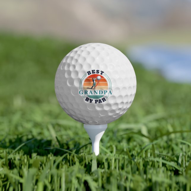 Retro Best Grandpa By Par Custom Fathers Day Logo Golf Balls (Creator Uploaded)