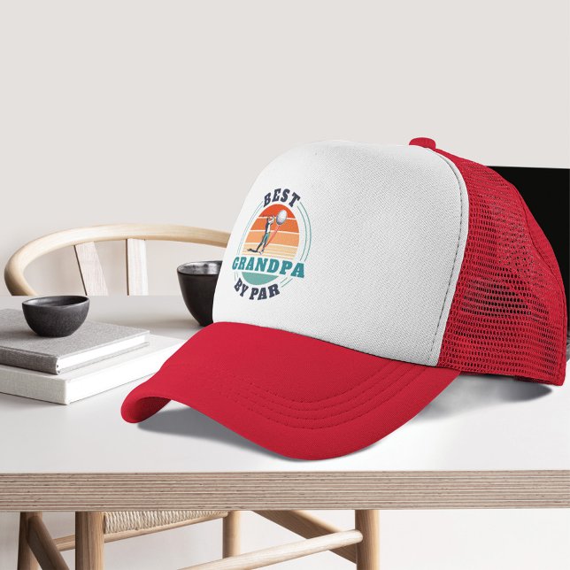 Retro Best Grandpa By Par Custom Fathers Day Trucker Hat (Creator Uploaded)