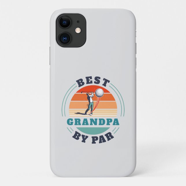 Retro Best Grandpa By Par Custom Parents Day Case-Mate iPhone Case (Back)