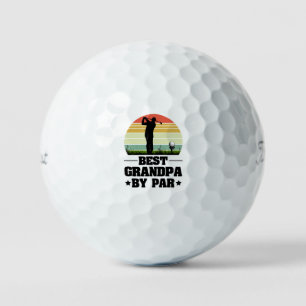 Retro Best Grandpa By Par Golf    Grandparents day Golf Balls