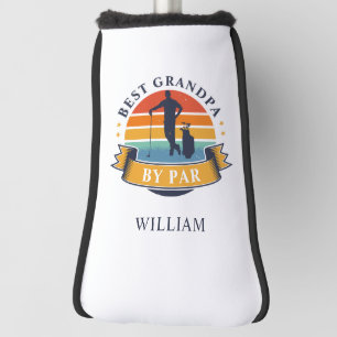 Retro Best Grandpa By Par Personalised Golfer Dad Golf Head Cover